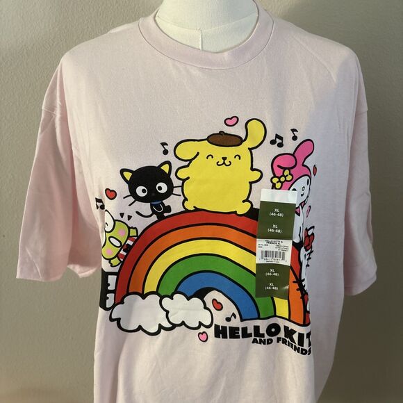 Hello Kitty and Friends Tee Pink Shirt by Sanrio Size XL - Picture 1 of 12